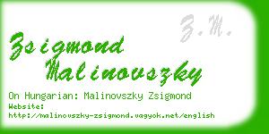 zsigmond malinovszky business card